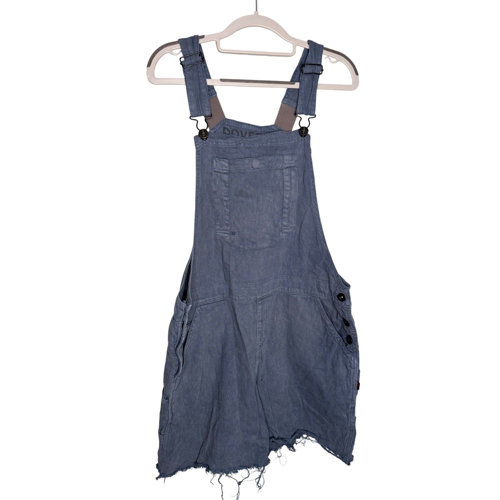 Dovetail blue overalls cut into shorts‎ diy